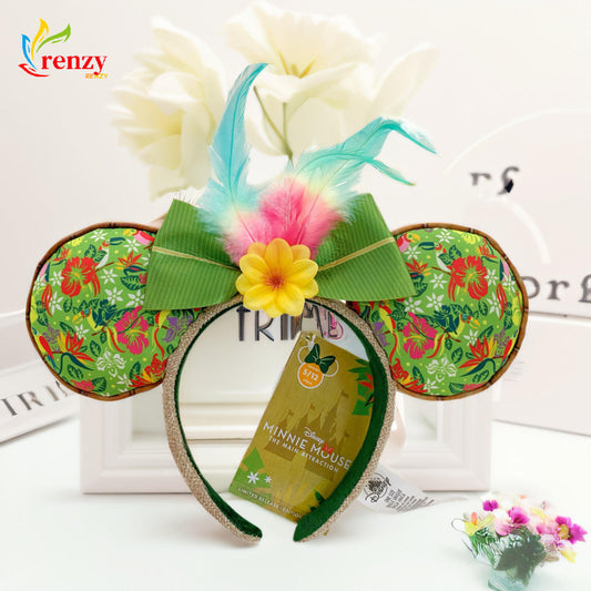 Enchanted Tiki Room Mickey Ears Disney Parks Headband Green Feather