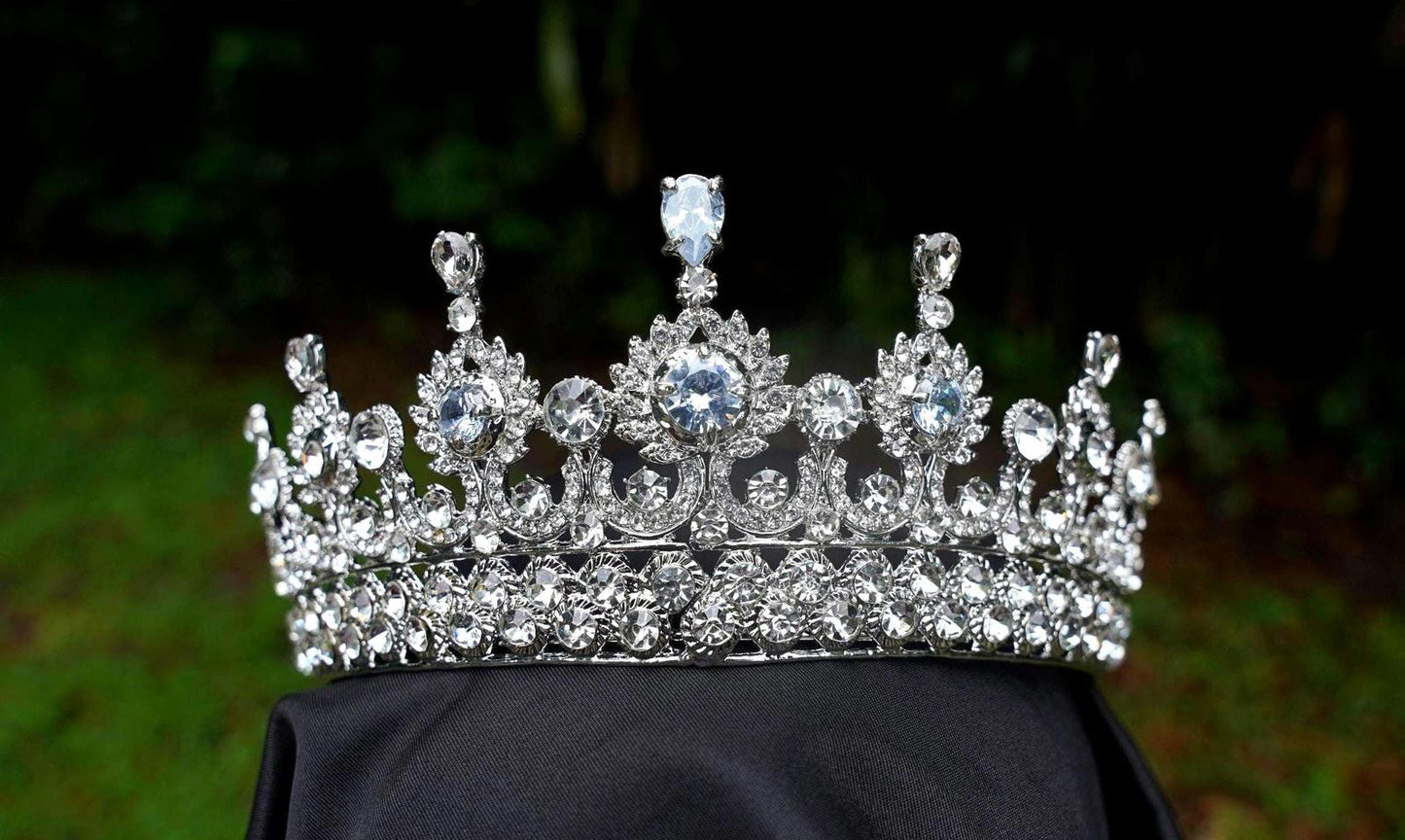 Icy Vintage Silver Crystal Tiara Bridal Crown Birthday Wedding Gift Diadem prom