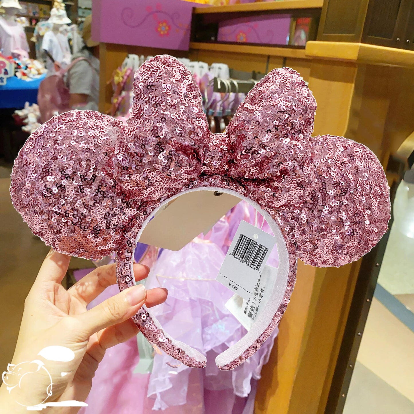 Disney Parks Resort Ears Headband Minnie limited Sequin Pink Puffy Bow