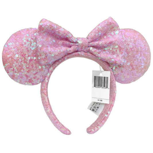 Disney Parks Millennial Pink Minnie Mouse Ears Sequined Bow Headband