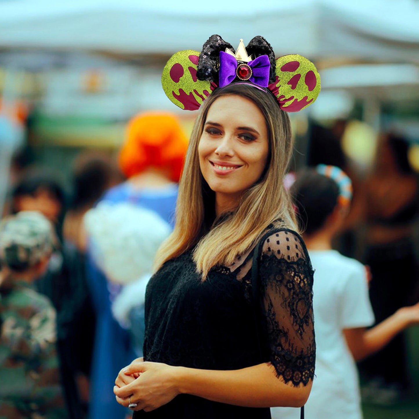 Disney Parks Snow White Evil Queen Poison Apple Minnie Ears Headband