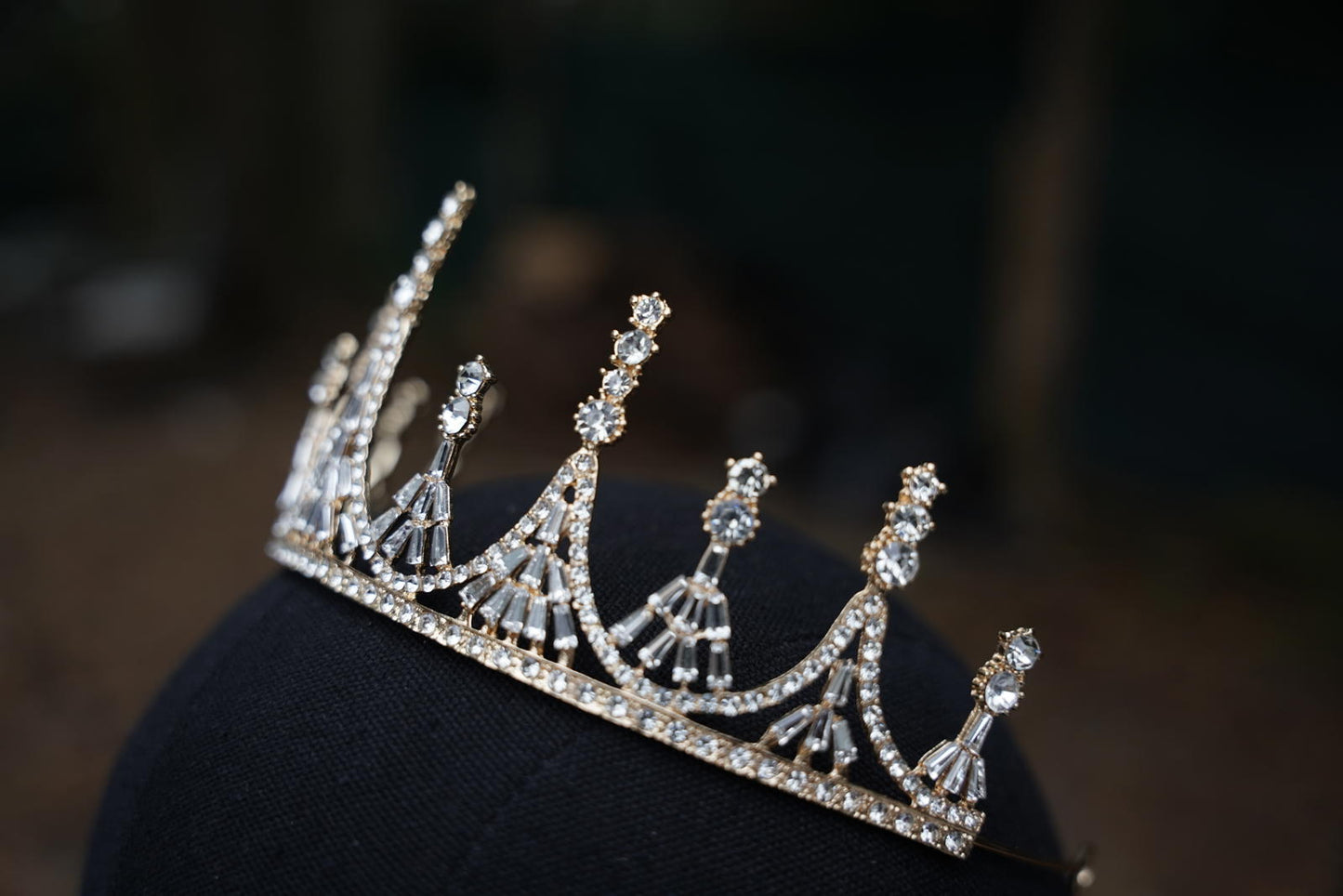Tiered Gold Crystal Tiara Bridal Crown Birthday Wedding Gift Diadem prom