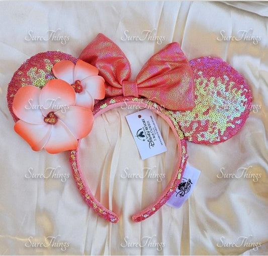 Unique Minnie Ears Disney Parks Orange Sequin Headband Mickey Mouse