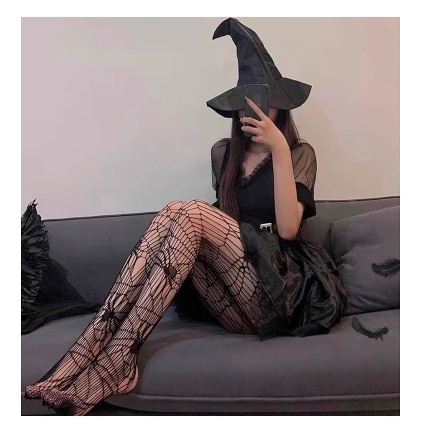 Black Spiderweb fishnet stockings fishnets goth grunge