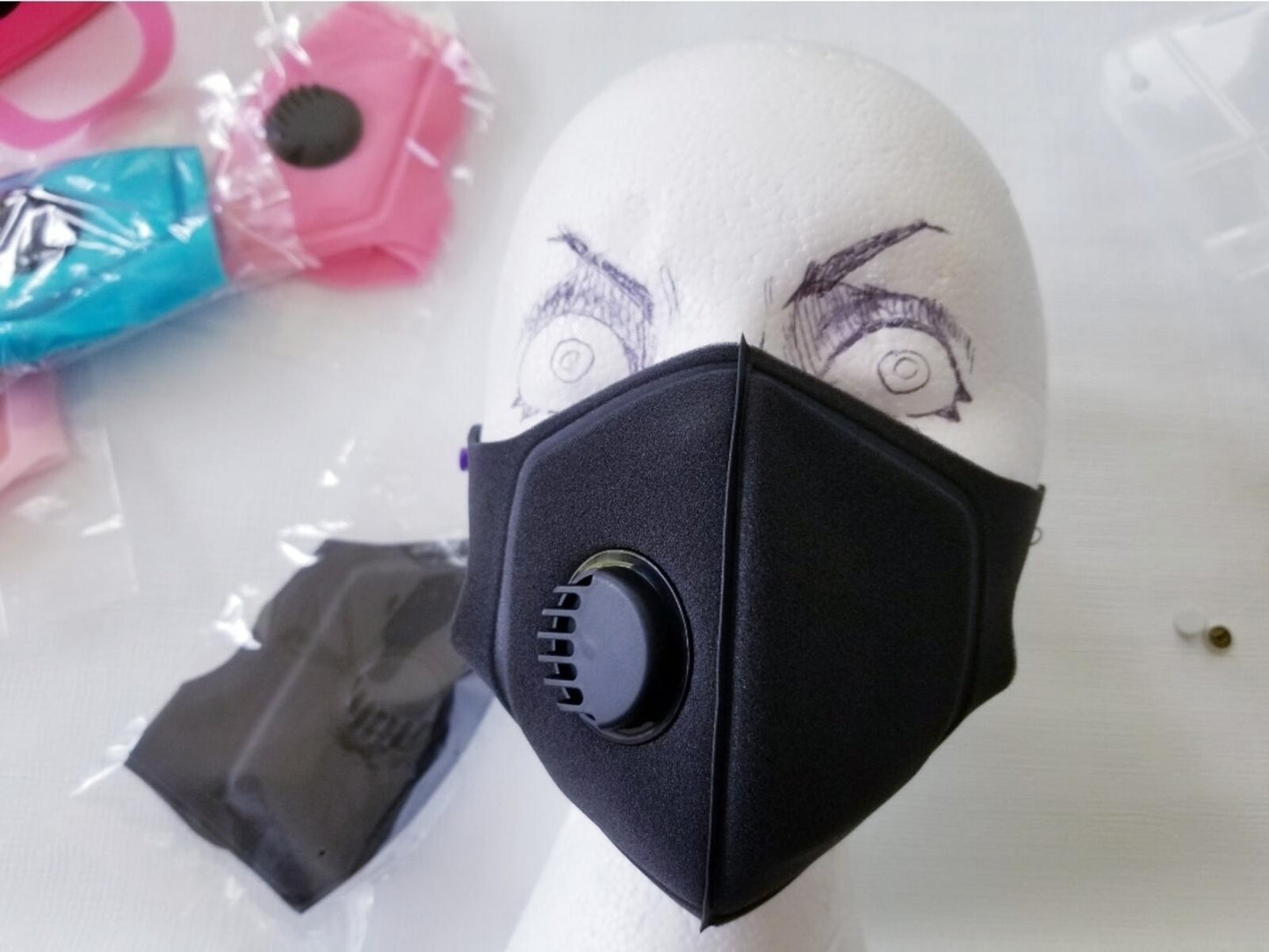 10 pack Reusable Washable Foam Sponge Face Masks With Air Filter Breathing Valve