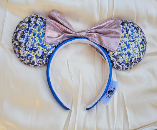 Blue Pink Sequin Minnie Mouse Ears Headband
