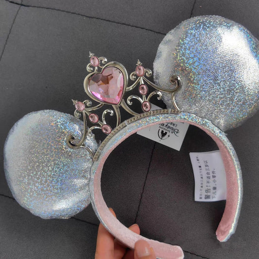 Princess Iridescent Tiara Minnie Mouse Ears Headband 2025 Silver