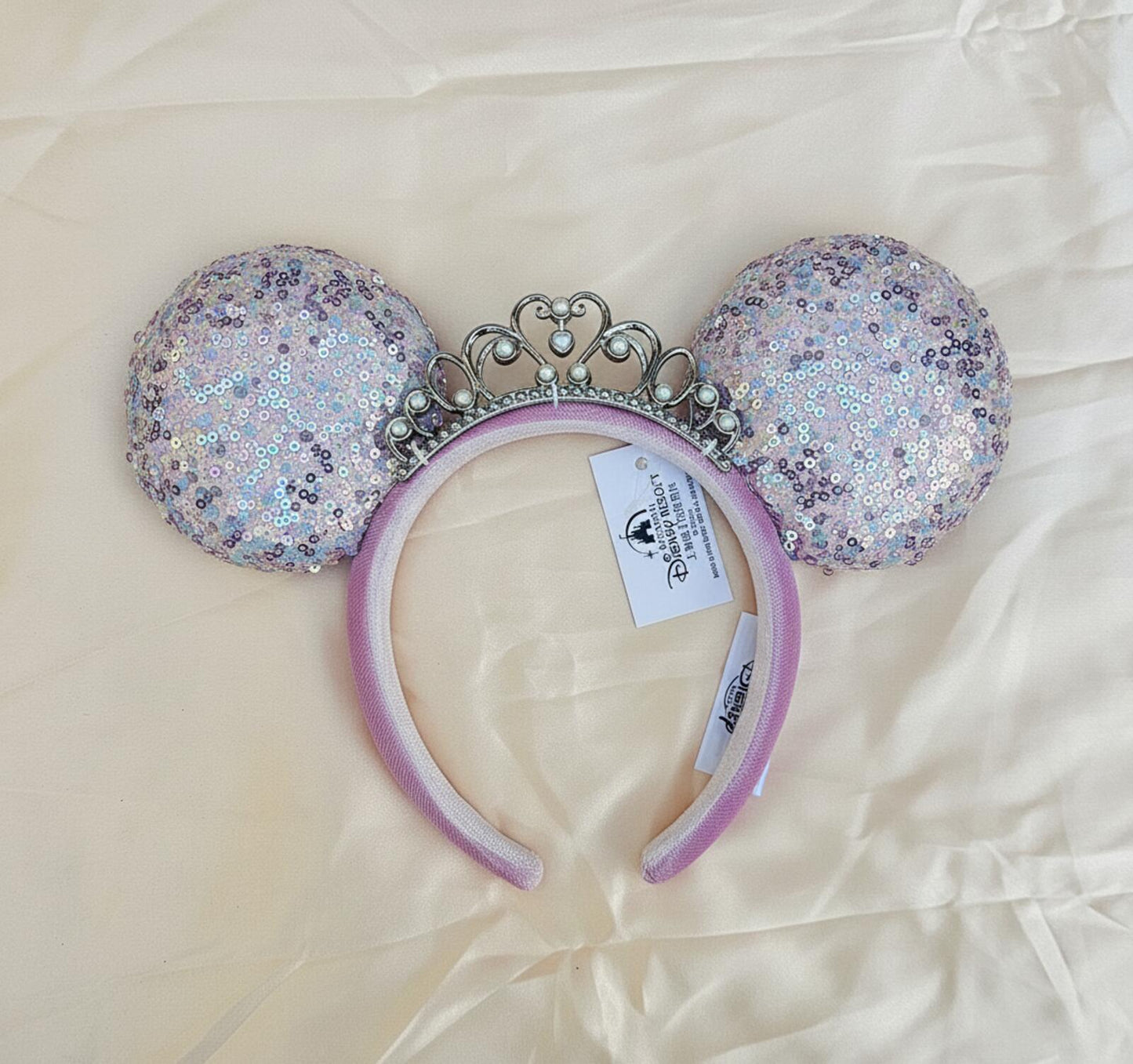 Minnie Mouse Ears Tiara Sequin Princess Crown Headband Disney Parks