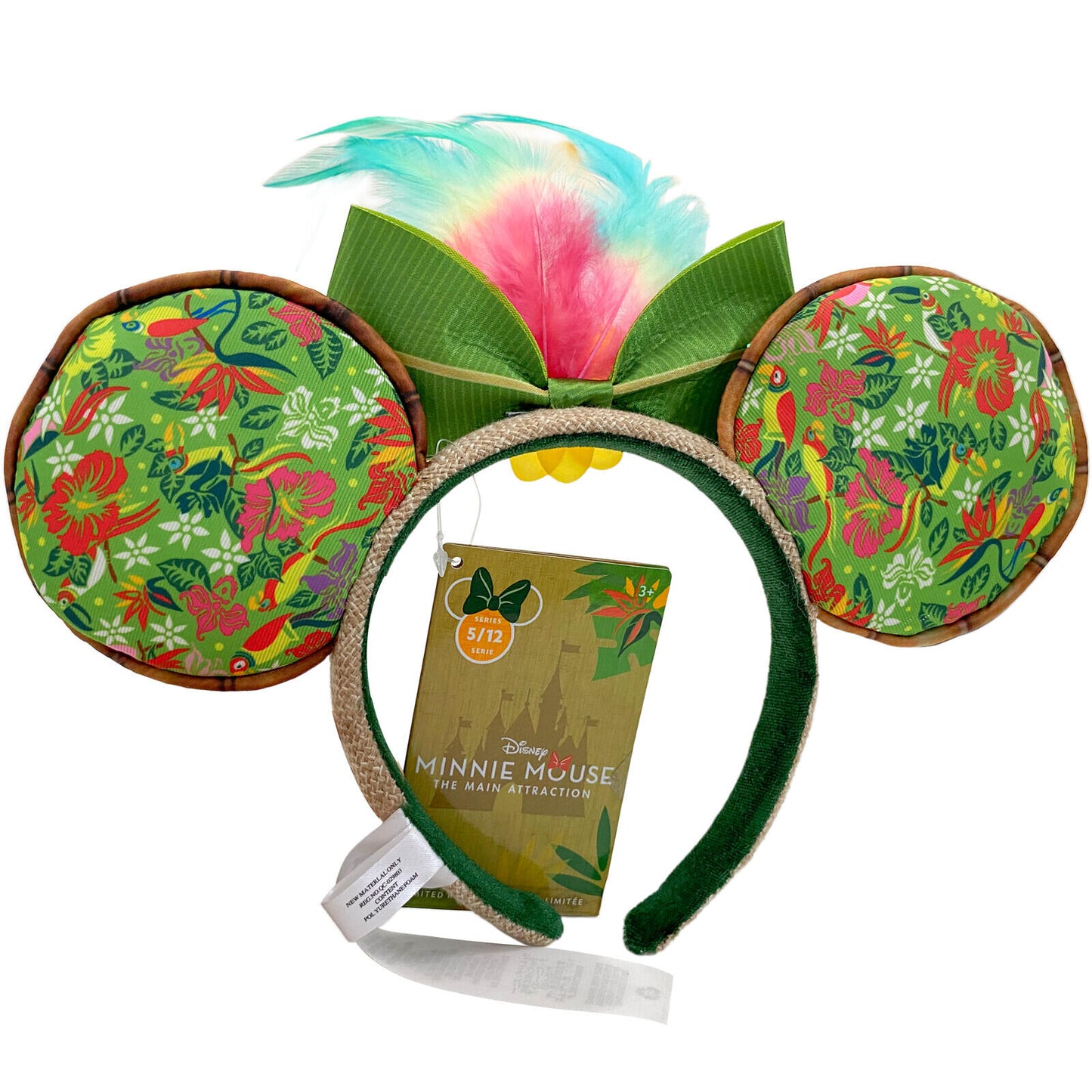 Enchanted Tiki Room Mickey Ears Disney Parks Headband Green Feather