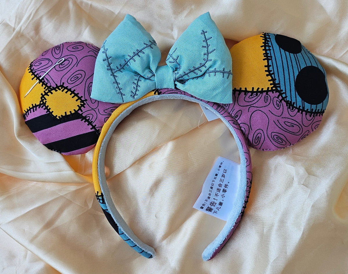 Nightmare Before Christmas Sally Minnie Ears Blue Bow Headband