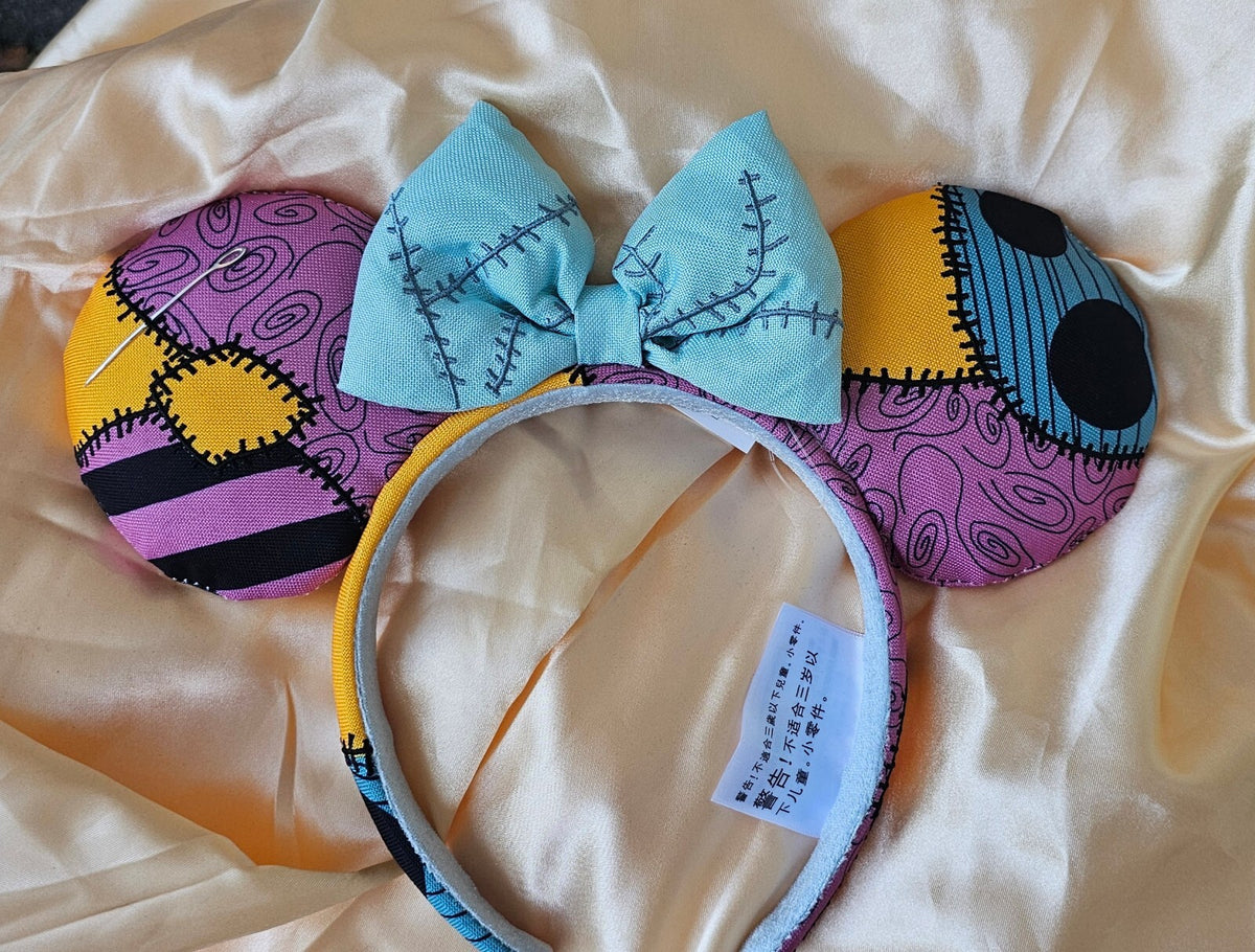 Nightmare Before Christmas Sally Minnie Ears Blue Bow Headband