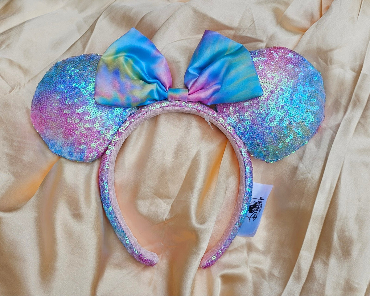 Pastel Tie Dye Blue Pink PurpleMinnie Mouse Ears Headband Sequin