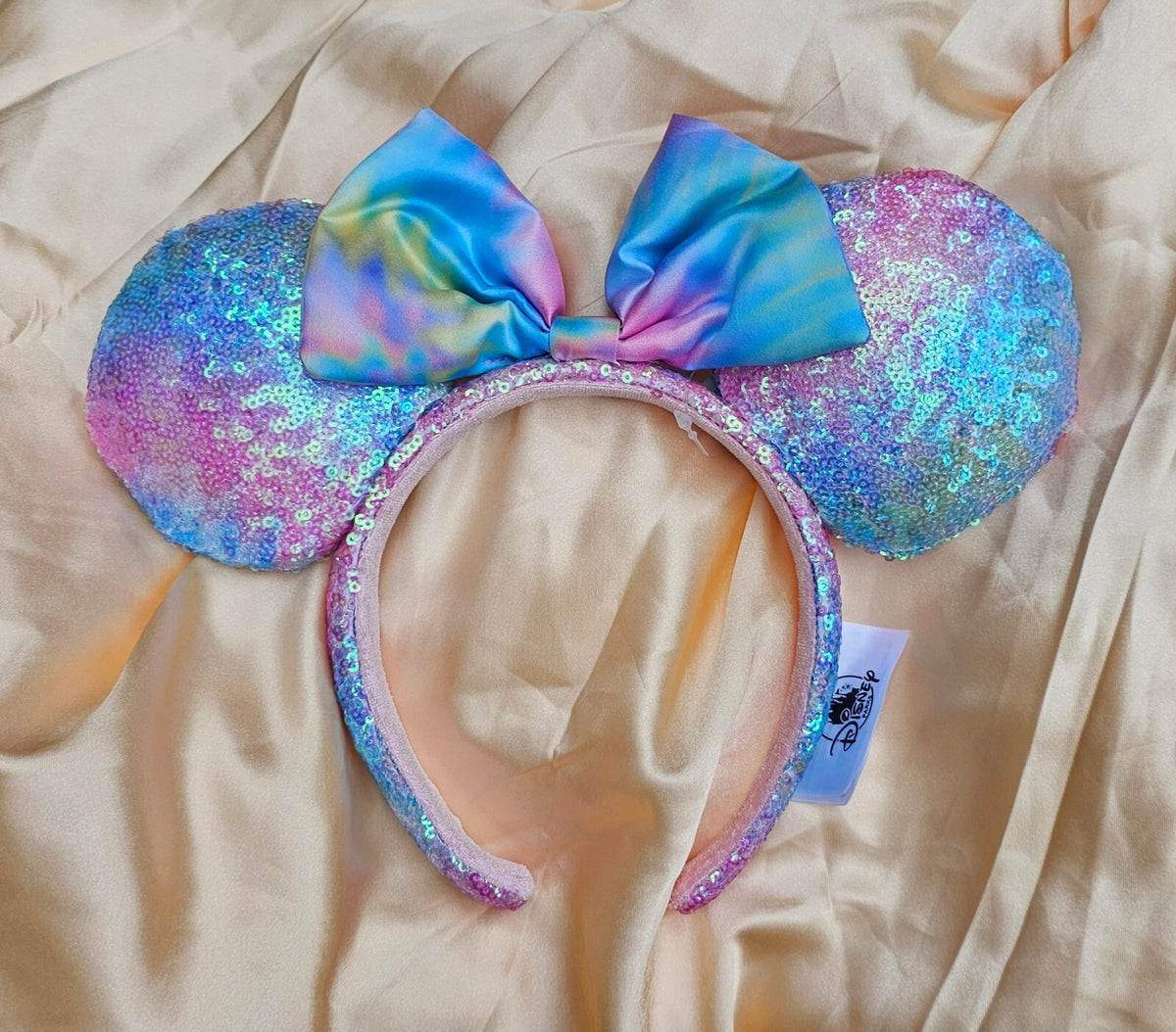 Pastel Tie Dye Blue Pink PurpleMinnie Mouse Ears Headband Sequin
