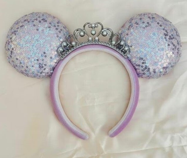 Minnie Mouse Ears Tiara Sequin Princess Crown Headband