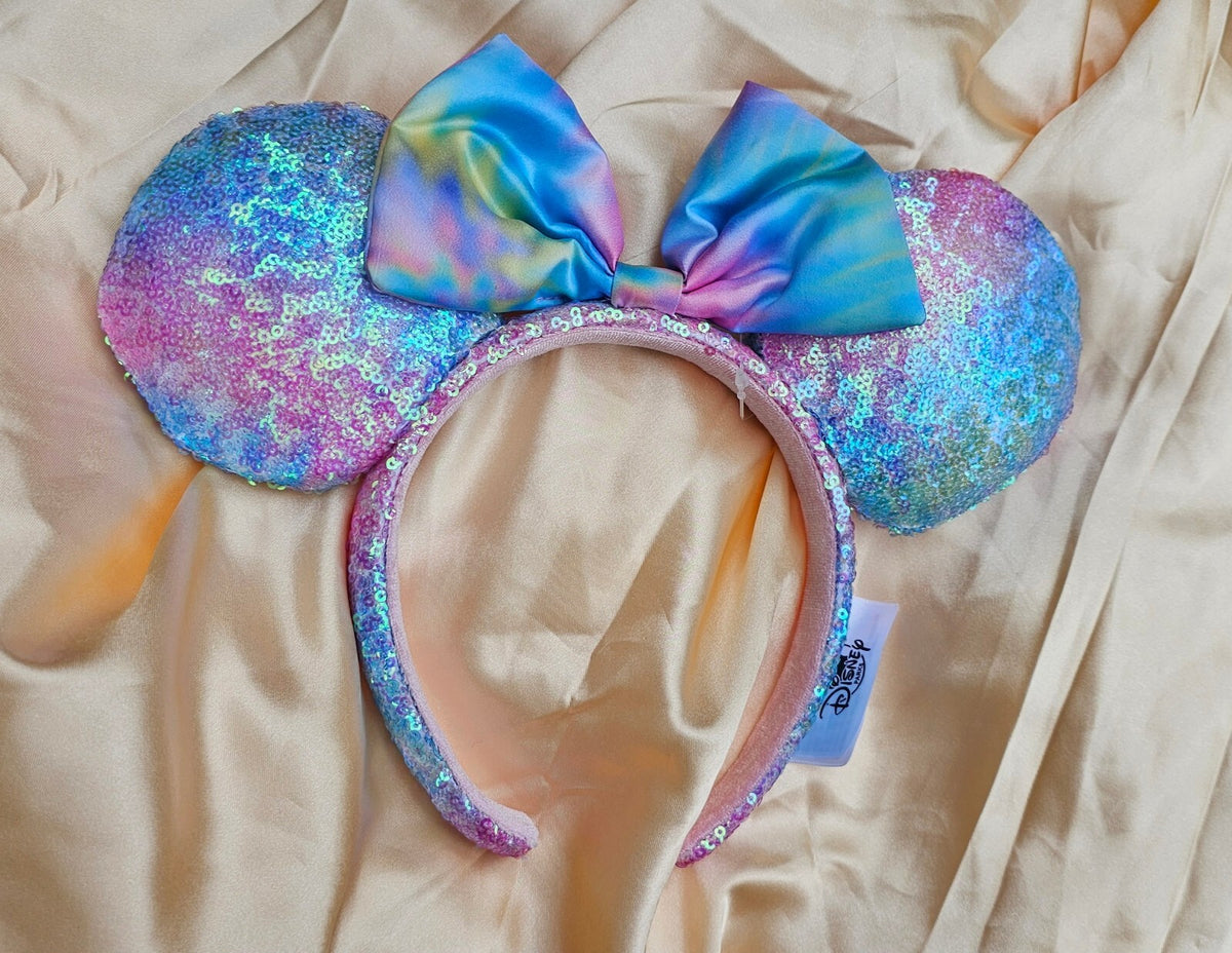 Pastel Tie Dye Blue Pink PurpleMinnie Mouse Ears Headband Sequin