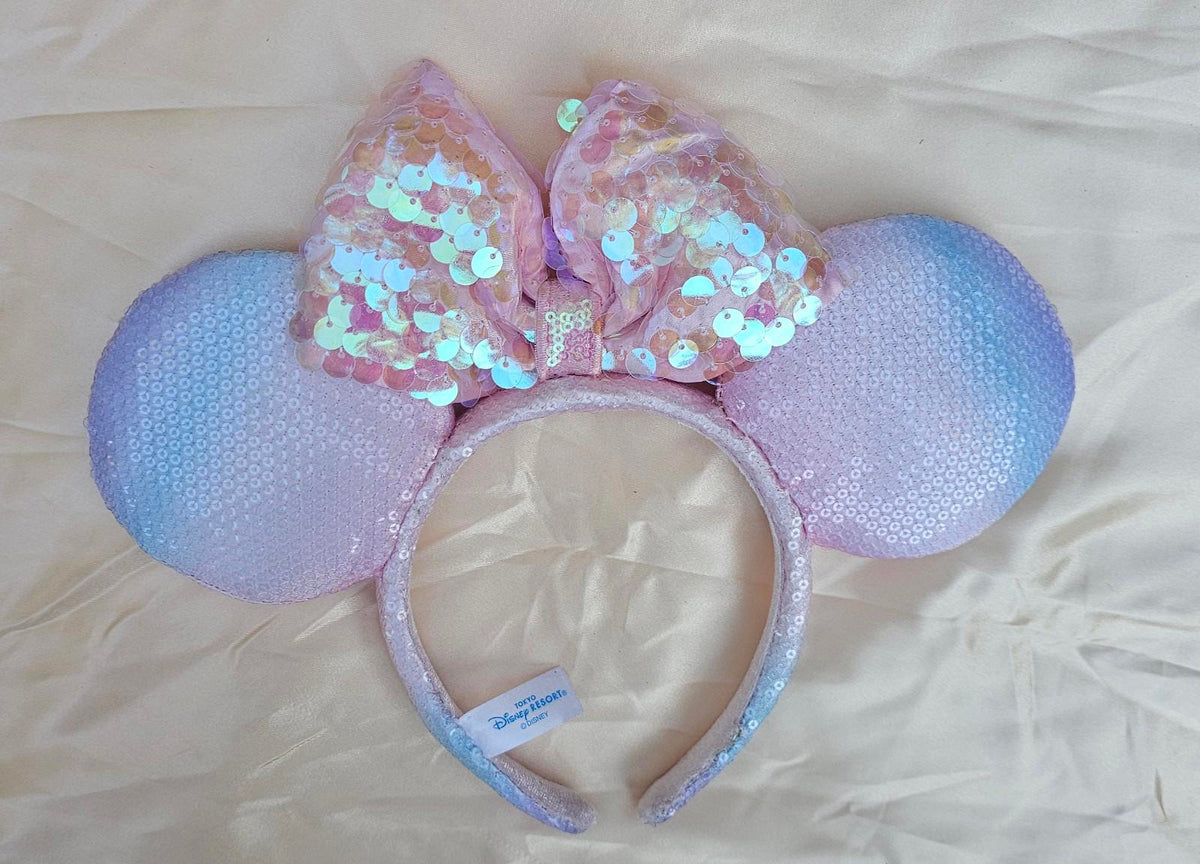 Disney Tokyo Sakura Pink Sequin Headband Ombre purple