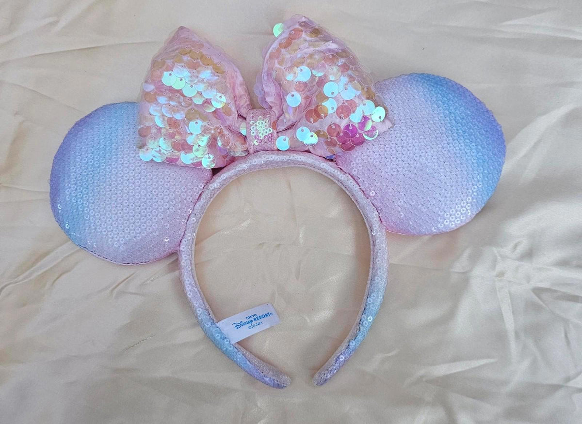 Disney Tokyo Sakura Pink Sequin Headband Ombre purple