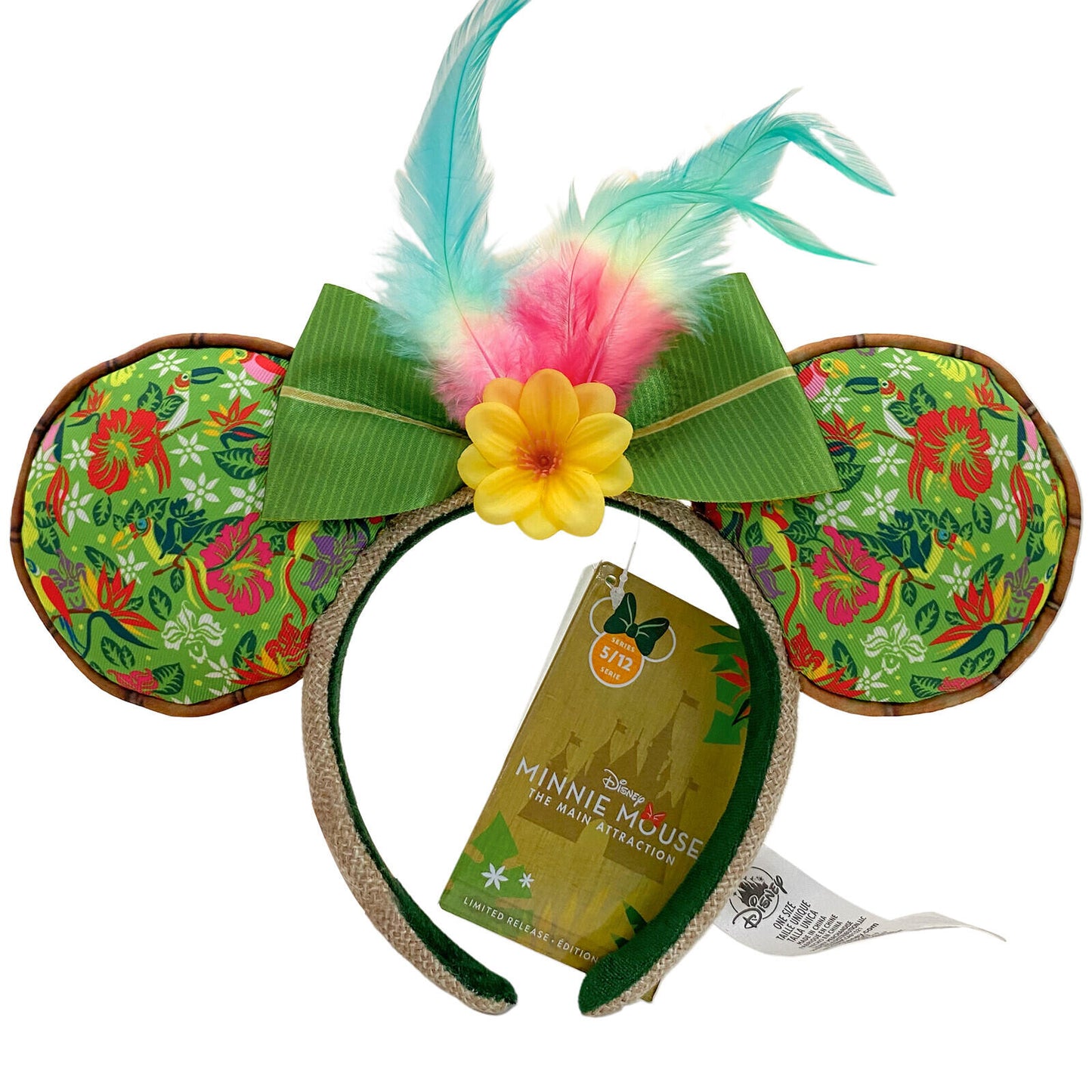 Enchanted Tiki Room Mickey Ears Disney Parks Headband Green Feather