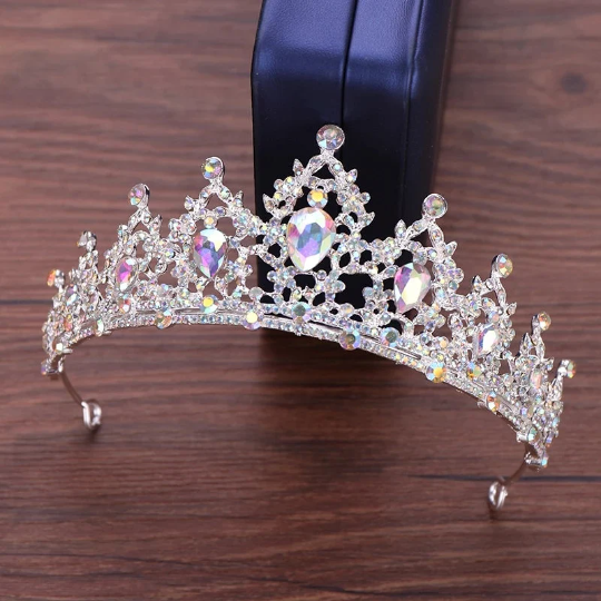 Holographic Silver Tiara Crown Detail Princess Queen headdress jewelry 