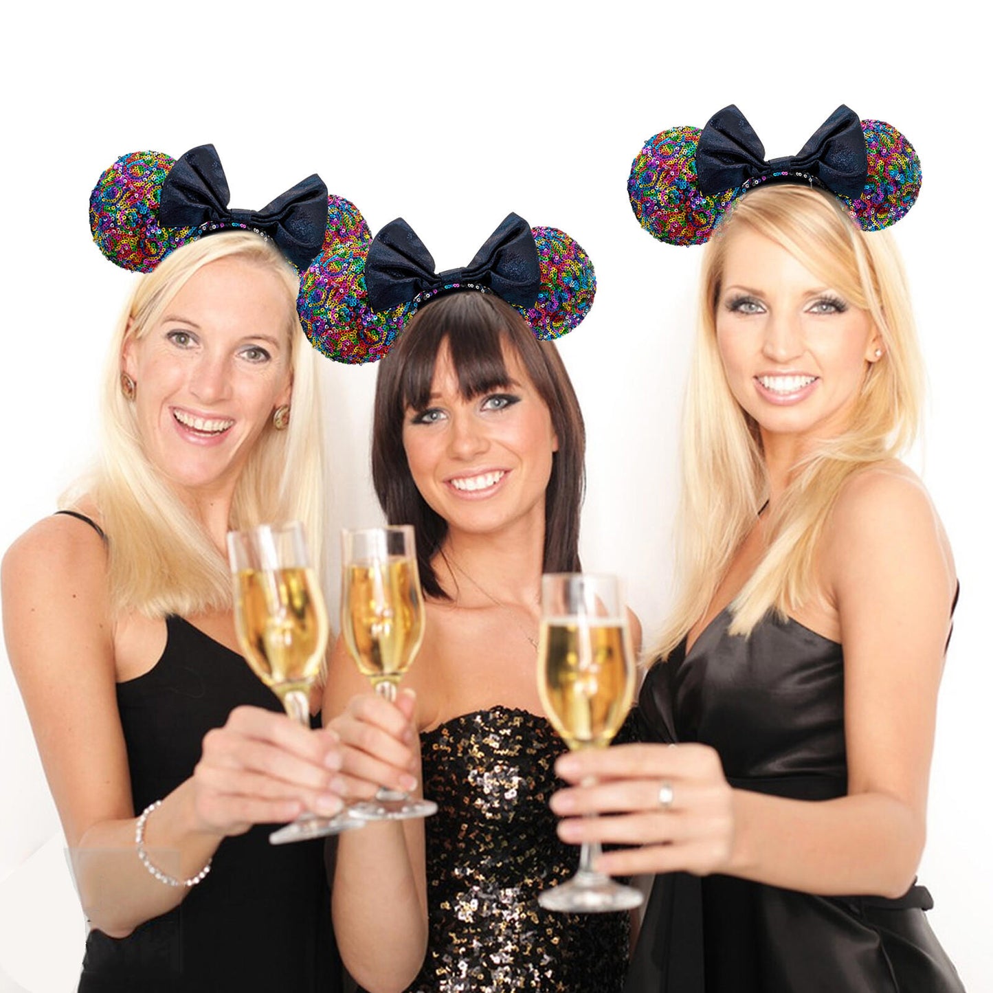 Disney Parks Multicolor Sequins Party Minnie Mouse Ears Headband