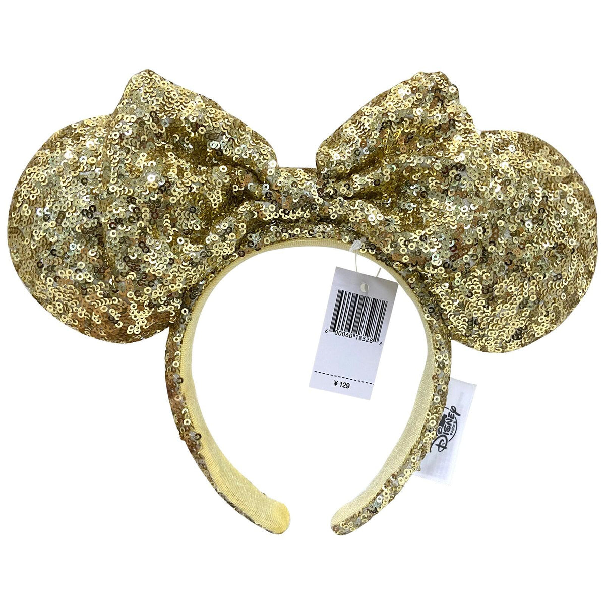 Disney Parks Gold Sequin Minnie Mickey Ears Bow Headband US