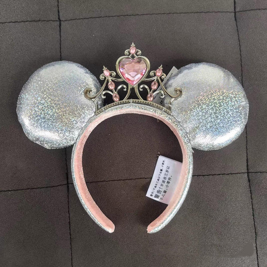 Princess Iridescent Tiara Minnie Mouse Ears Headband 2025 Silver