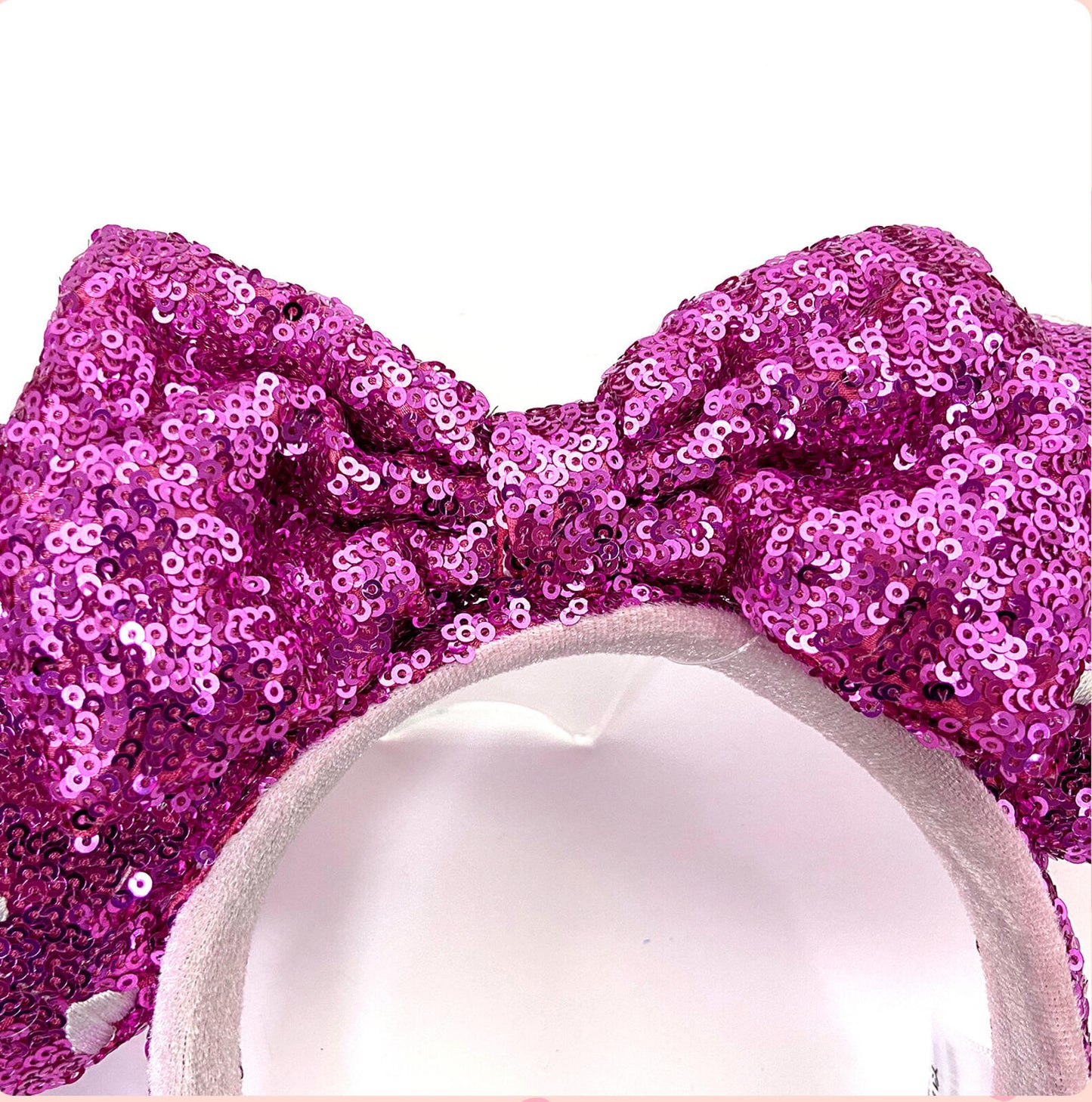 Disney.Parks Pink Hearts Sequin Valentine's Day Minnie Ears Headband Rare Gift