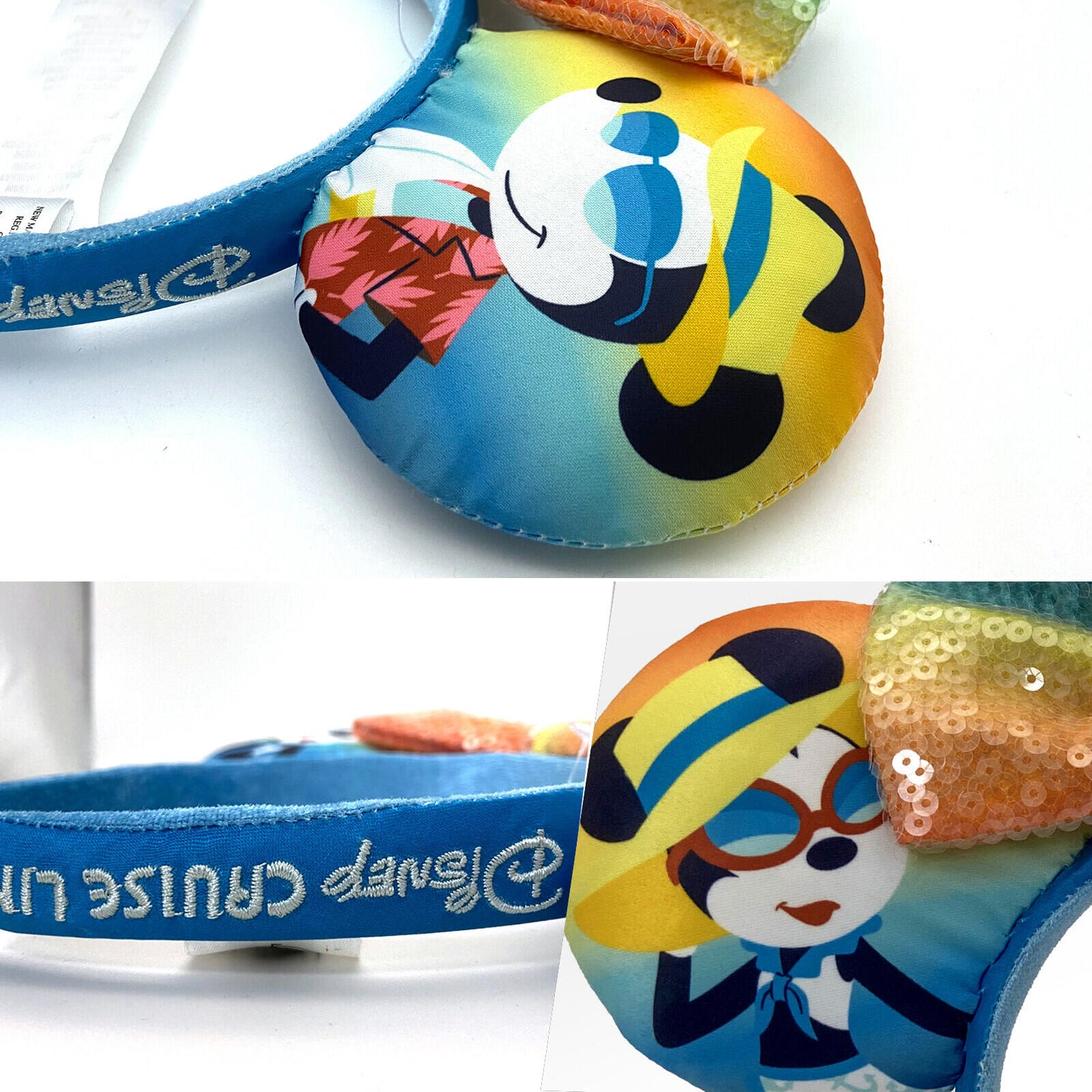 Minnie Mickey Vacation Ears Bow Headband Summer Cruise