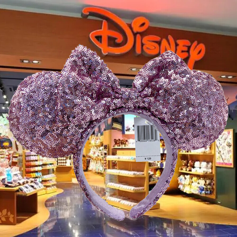 Pink Lavender Minnie Mouse Ears Headband Sequins Bow