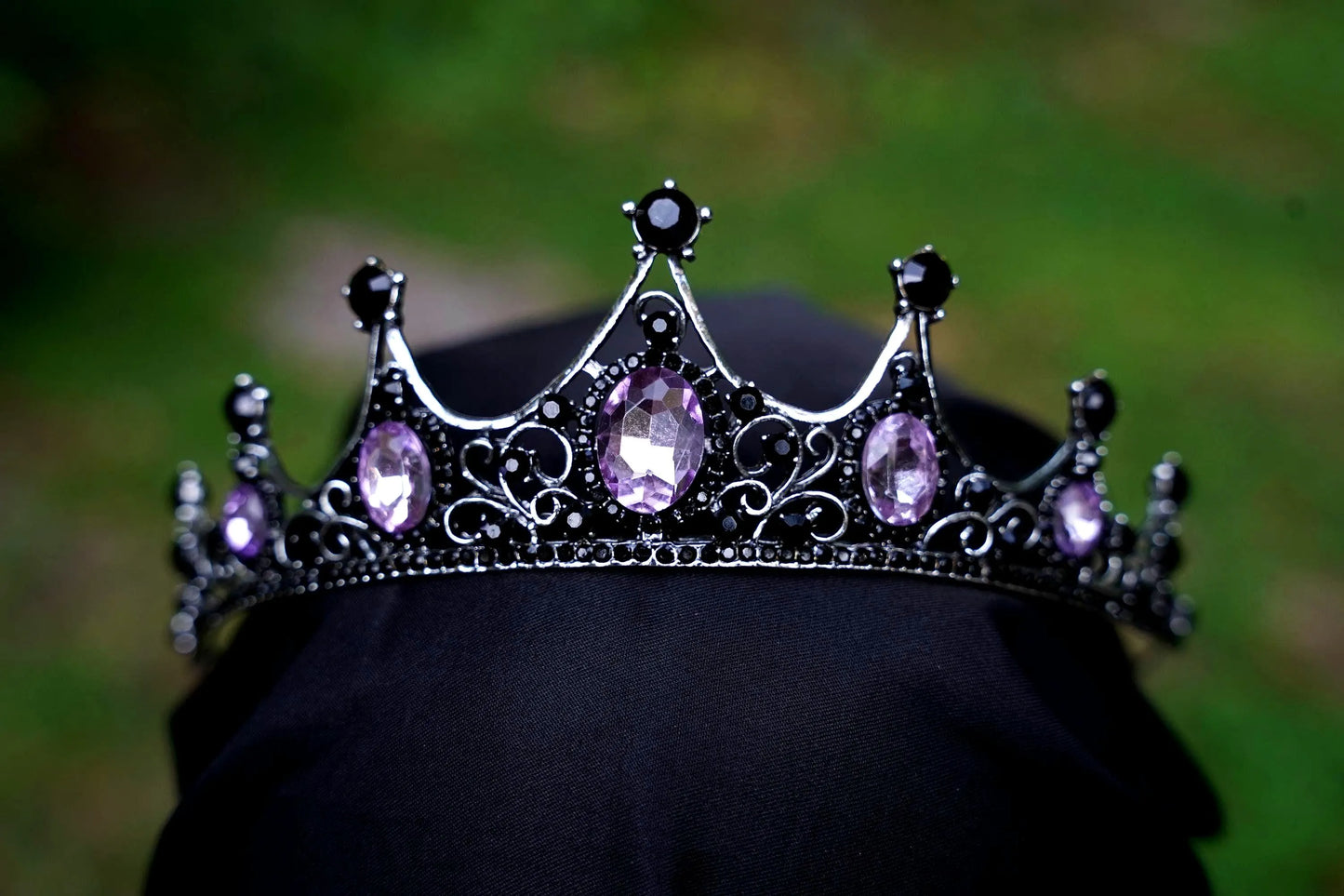 Vintage Silver Purple Crystal Princess Crowns headdress chrome