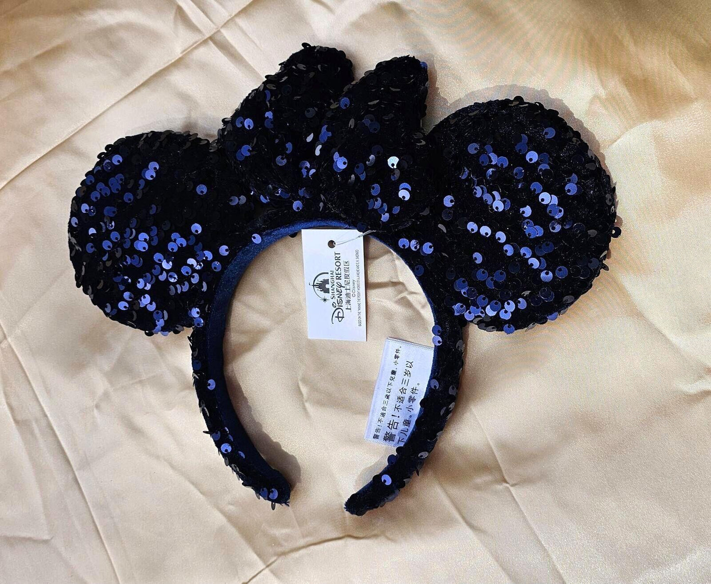Dark Navy Blue Sequin Minnie Ears Mouse