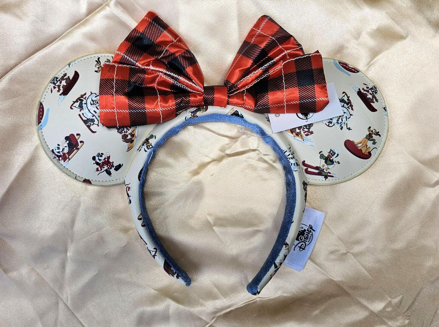 Vintage Christmas Lodge Mickey Mouse Minnie Ears Bow Headband Gifts