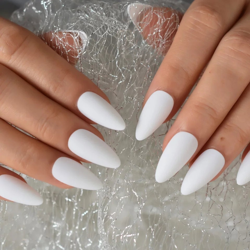 50 White Nail Art Ideas | Art and Design | White nail designs, White nails, Matte  white nails