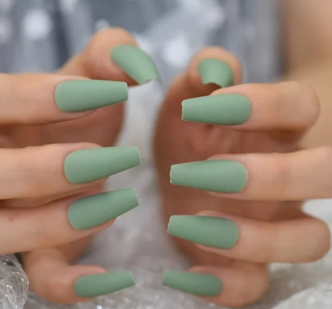 Cute Manicure — Long lime green ombre nails coffin shaped with...