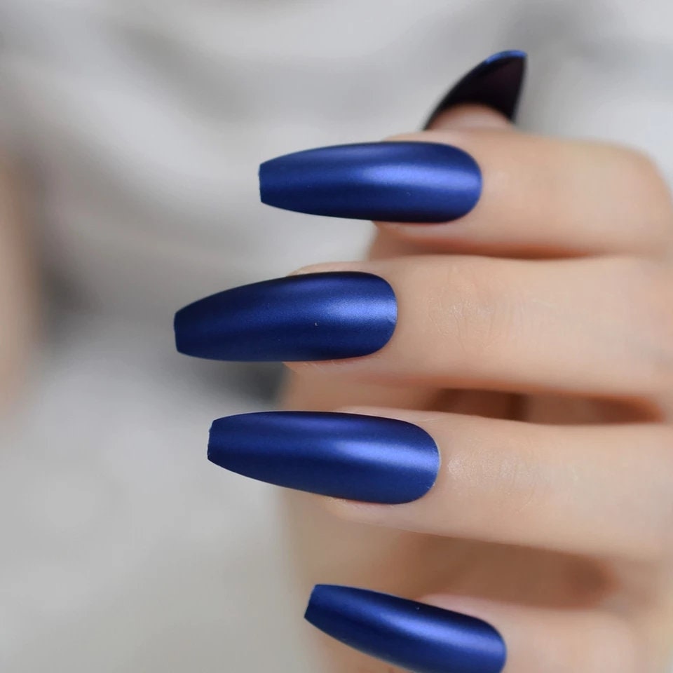 Blue Winter Wonderland Long Press On Nails – Get Pressed with Jess