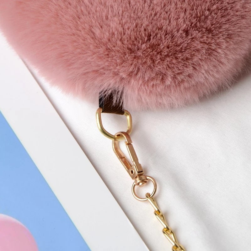 Pink Heart Keychain Zipper Pouch