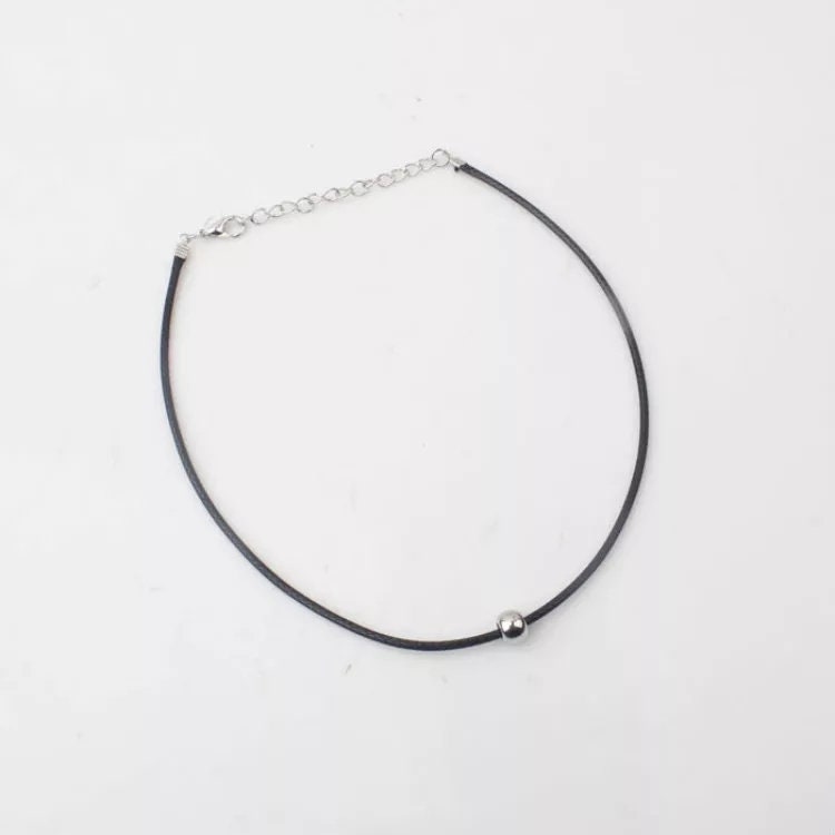 Classic black choker silver or gold ball charm simple chic everyday wear matches any outfit