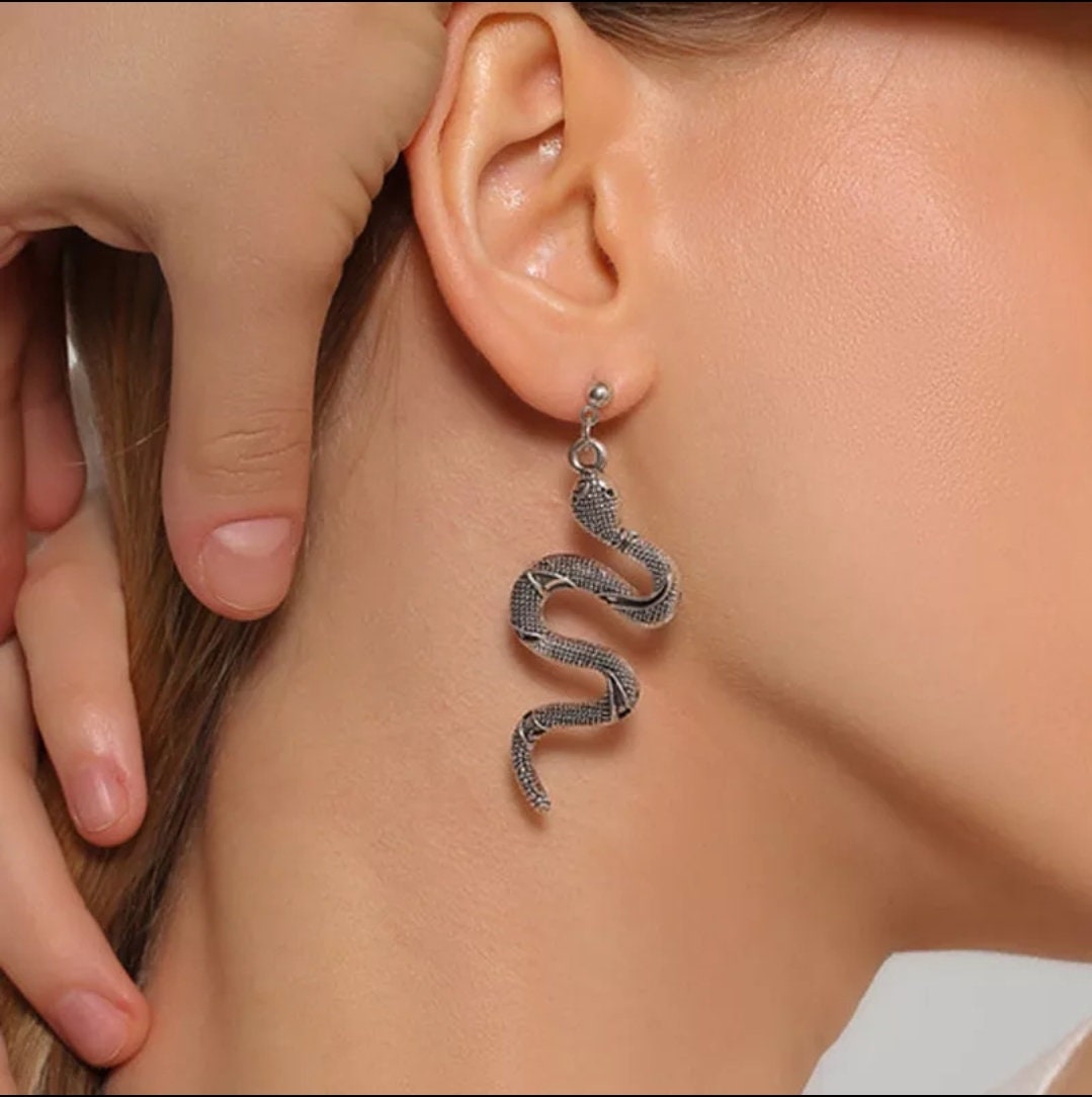 Sly As a Snake | Red, 2024 White, Black Snake Earrings