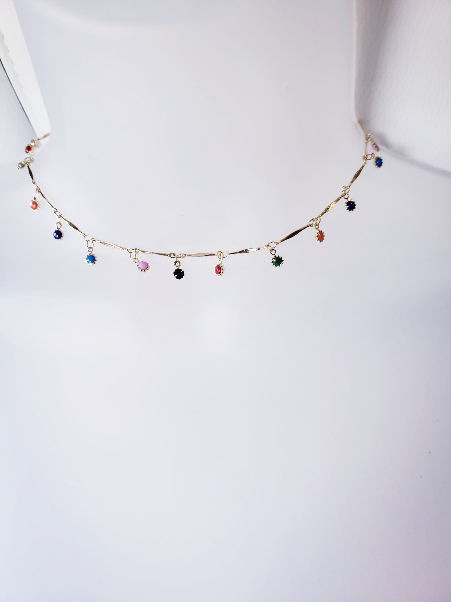 Classic elegant multicolor Choker silver or gold charms chain clavicle everyday necklace
