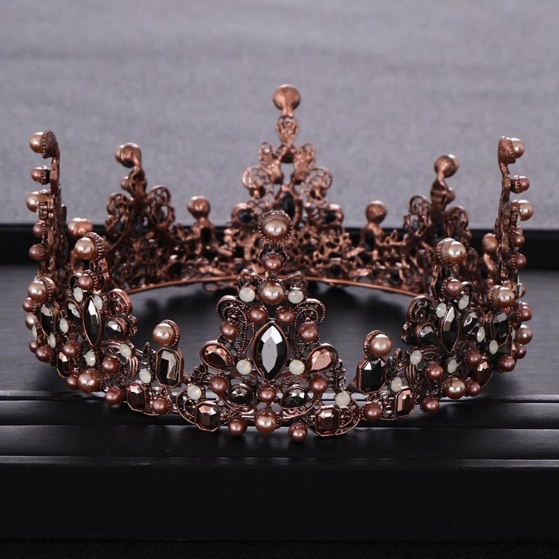 Vintage King and Queen Crowns headdress bridal Halloween cosplay 