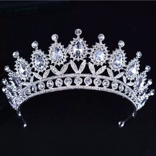 Silver Princess Tiara Detail Princess Queen headdress jewelry 