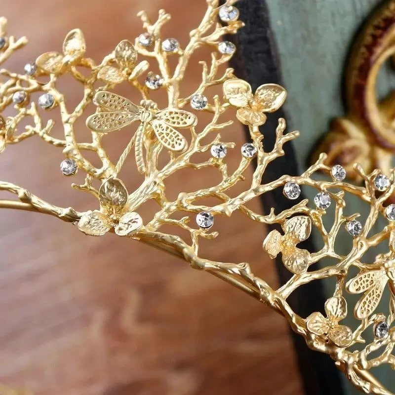 Gold Tiara Crown King Queen headdress jewelry