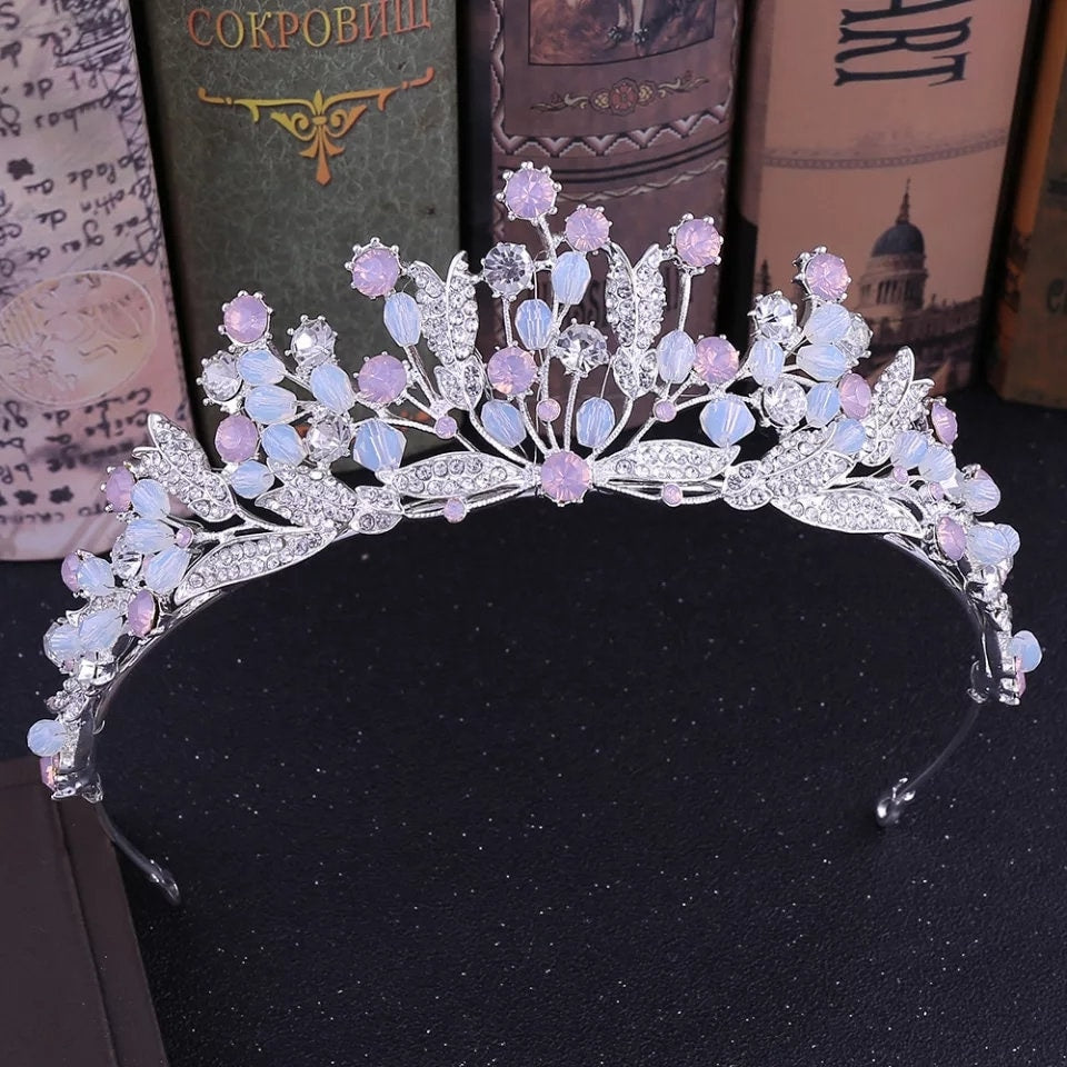 Pastel silver Tiara Crown Detail Princess Queen headdress jewelry 