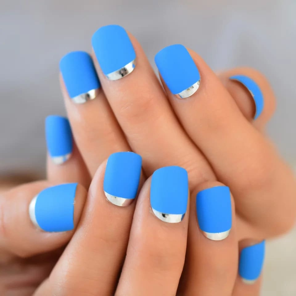 matte navy nails | Matte nails design, Chic nails, Nail colors