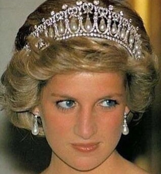 Silver Tiara Crown Detail Princess Diana Queen headress jewelry bridal Halloween cosplay diadem Wedding pageant royalty of wales