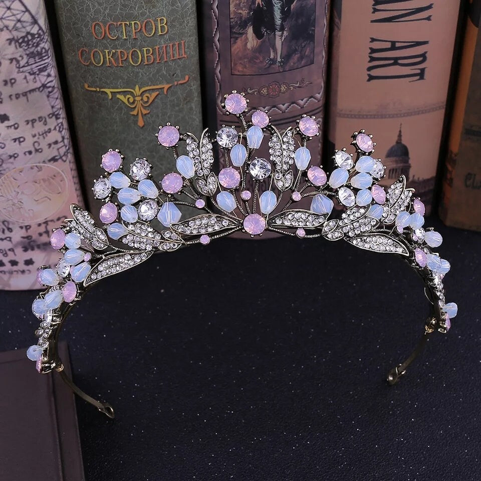 Pastel silver Tiara Crown Detail Princess Queen headdress jewelry 