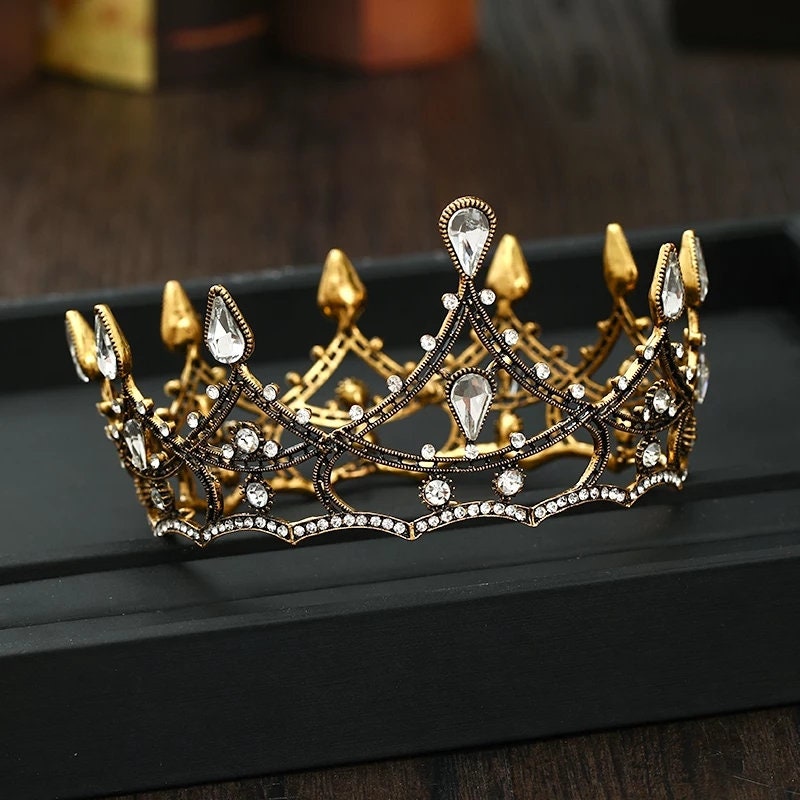 Vintage Baroque Small Princess Crowns Kids round circle jewelry 