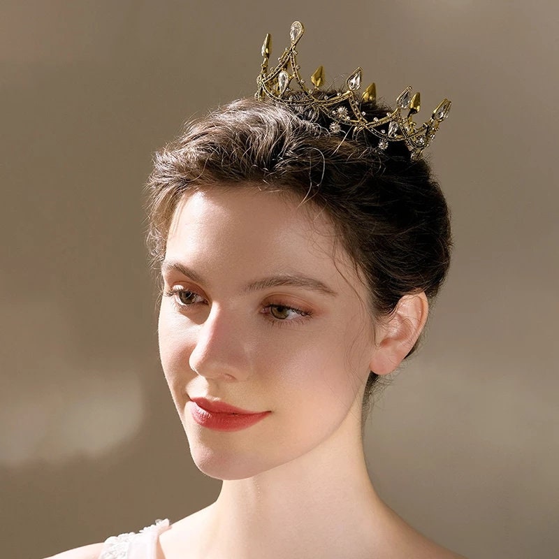 Vintage Baroque Small Princess Crowns Kids round circle jewelry 