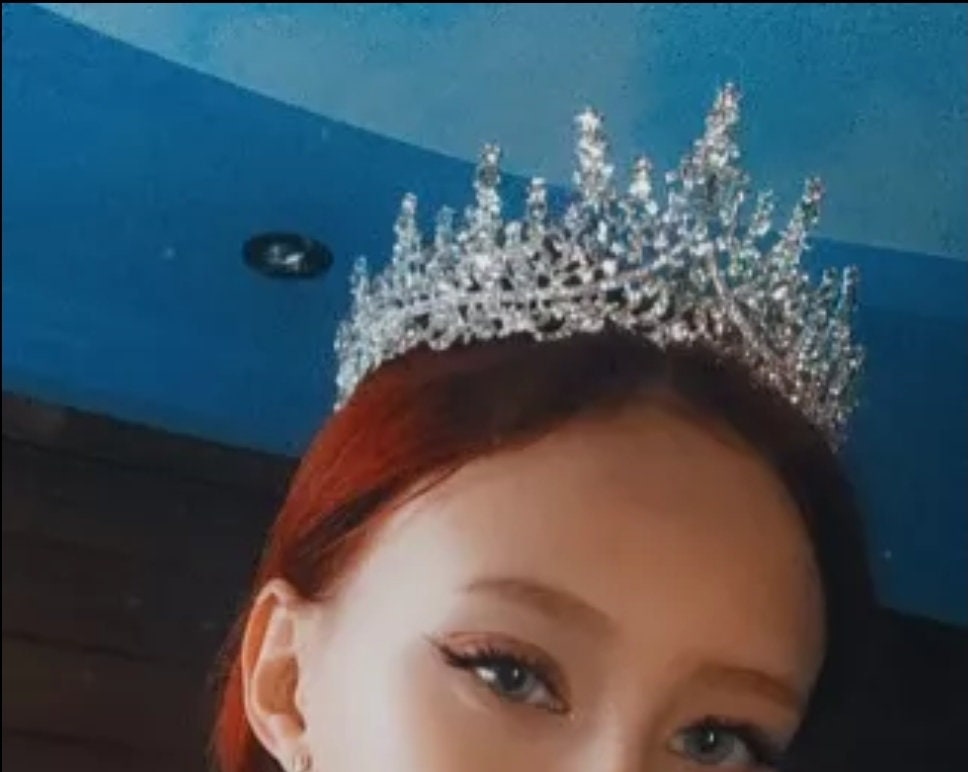 Silver or Gold Bridal Tiara Crown Diadem Royalty spiky princess gem diamond bling headdress cosplay platinum real metal