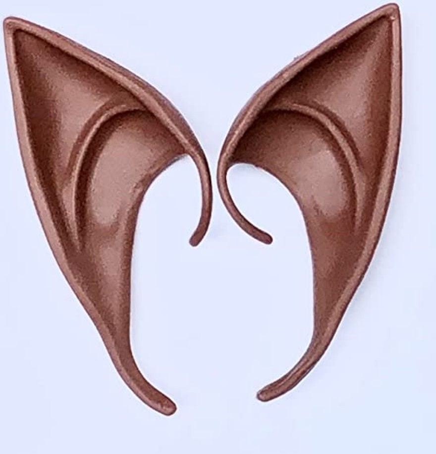 Pair Elf Ears Dark skin African American latex flexible pointed elven faerie anime cosplay fantasy